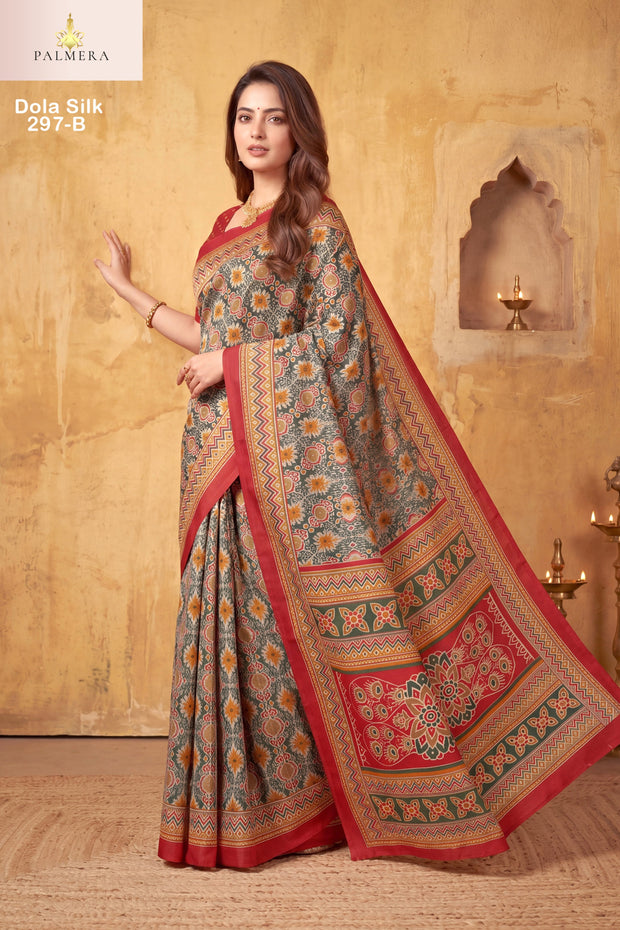 Dola Silk Blended Silk Saree with Blouse for Premium Ethnic and Designer Wear | ALL-DOLA SILK-297