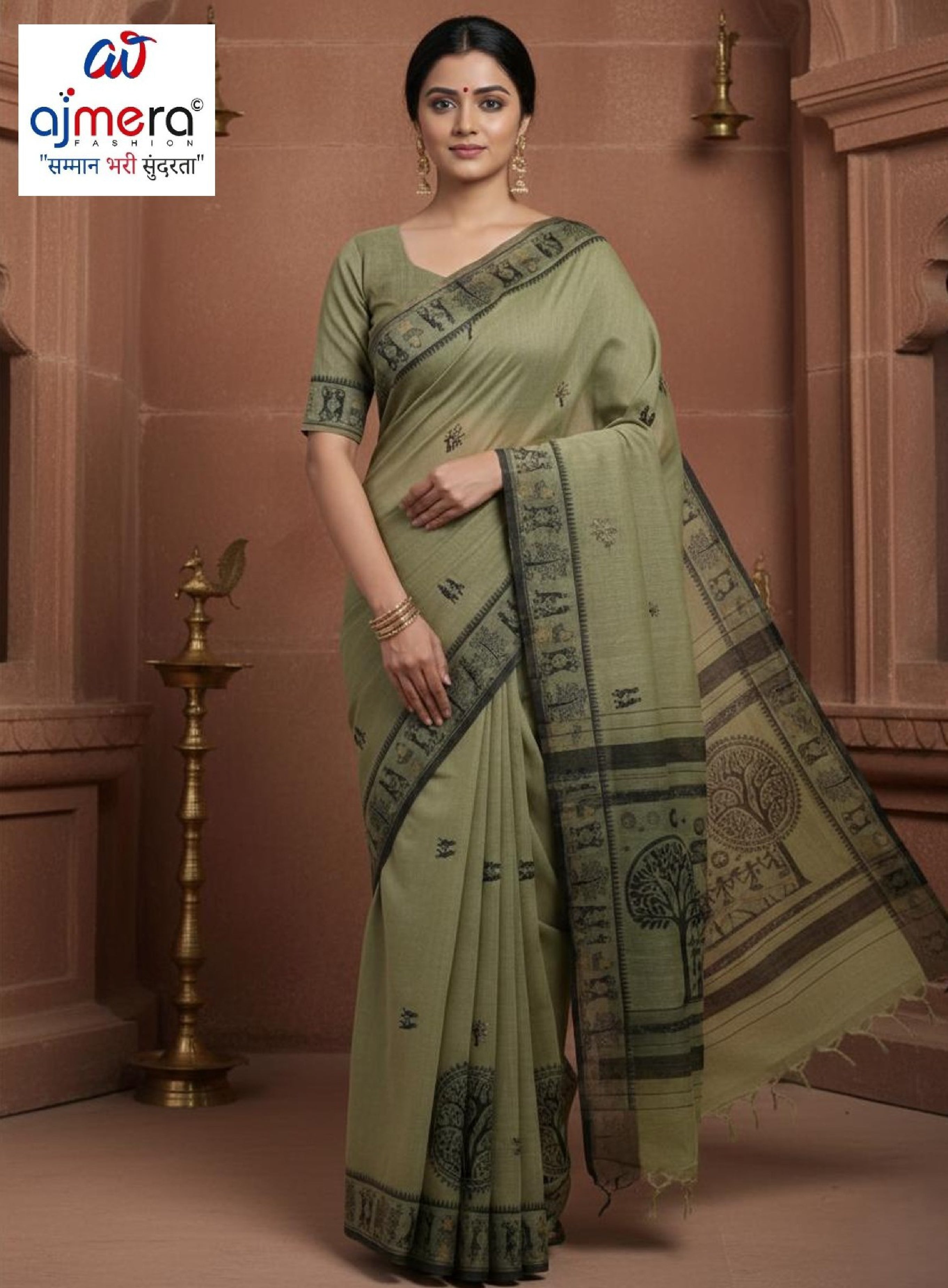 Woven Rapier Silk Matching Saree With Blouse Piece | DS-COTTON SILK
