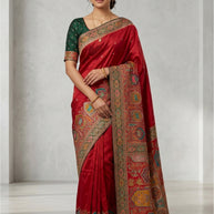 Classic Border Jacquard Silk Saree With Blouse Piece | PGT-NITARA