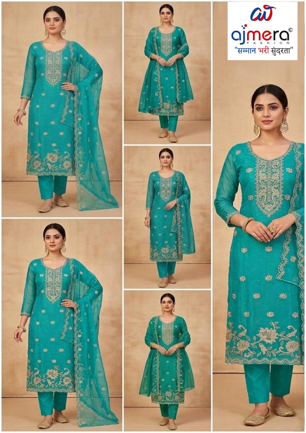 Luxury Jarkan Silk Unstitched Suit Set | AAR-ROLEX