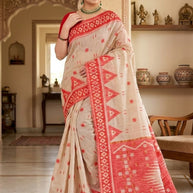 Exclusive Jacquard Silk Saree with Blouse Piece for Premium Cultural Wear | DBU-JAMDANI COTTON VOL-11
