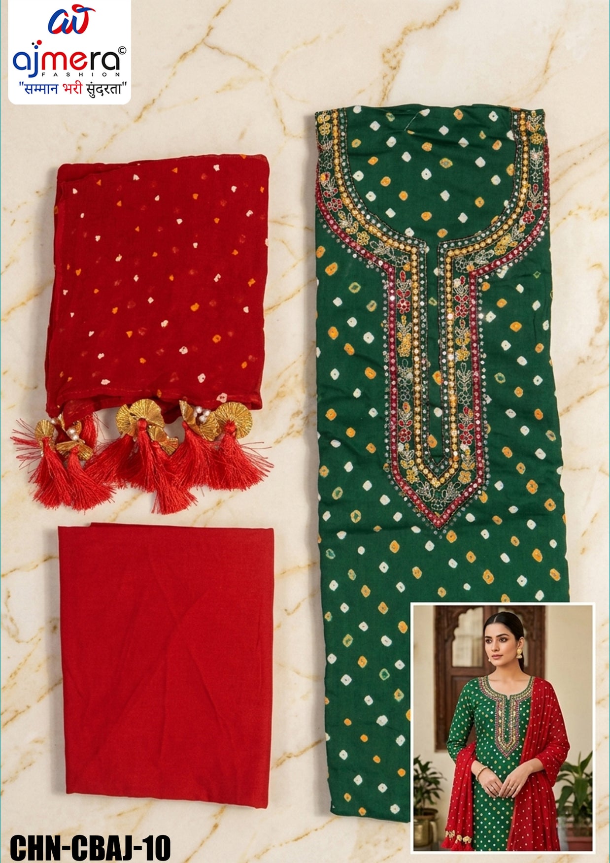 Premium Designer Unstitched Suit Set | CHN-CBAJ-10