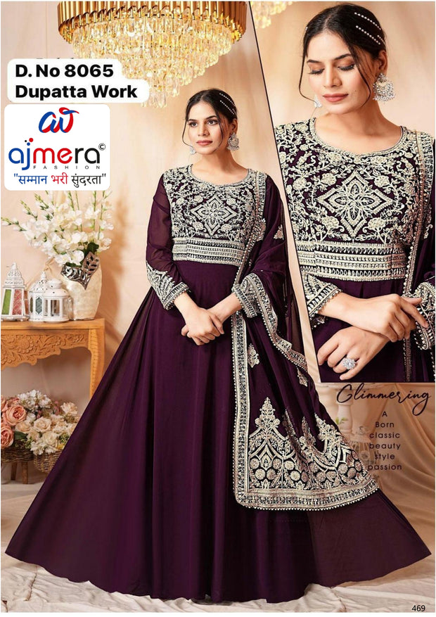 Elegant Georgette Designer Party Wear Gown for Women | MOE-8065-L