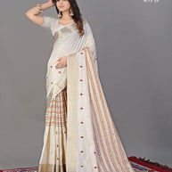 Apricot Linen Saree with Blouse for Premium Ethnic and Designer Wear | ALL-APRICOT-439
