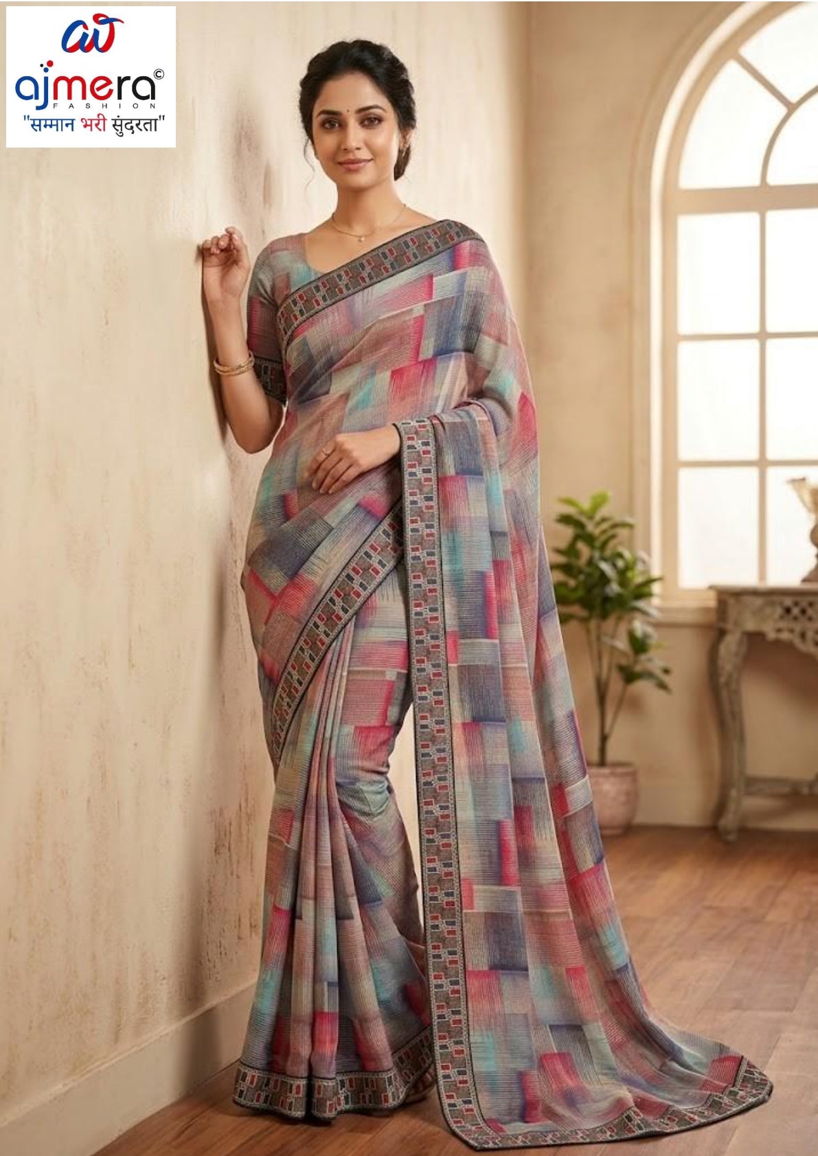 Premium Printed Saree with Matching Blouse Piece for Ethnic Elegance  | SVS-FOSTTA