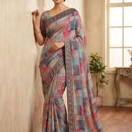 Premium Printed Saree with Matching Blouse Piece for Ethnic Elegance  | SVS-FOSTTA