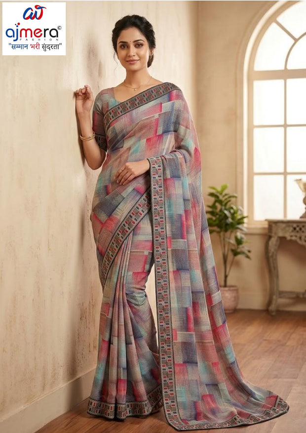 Premium Printed Saree with Matching Blouse Piece for Ethnic Elegance  | SVS-FOSTTA
