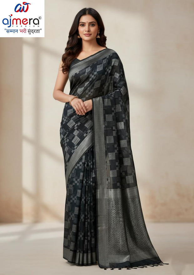 Printed Print Loose Saree with Blouse for Premium Ethnic and Traditional Wear | AHA-RAJLAXMI