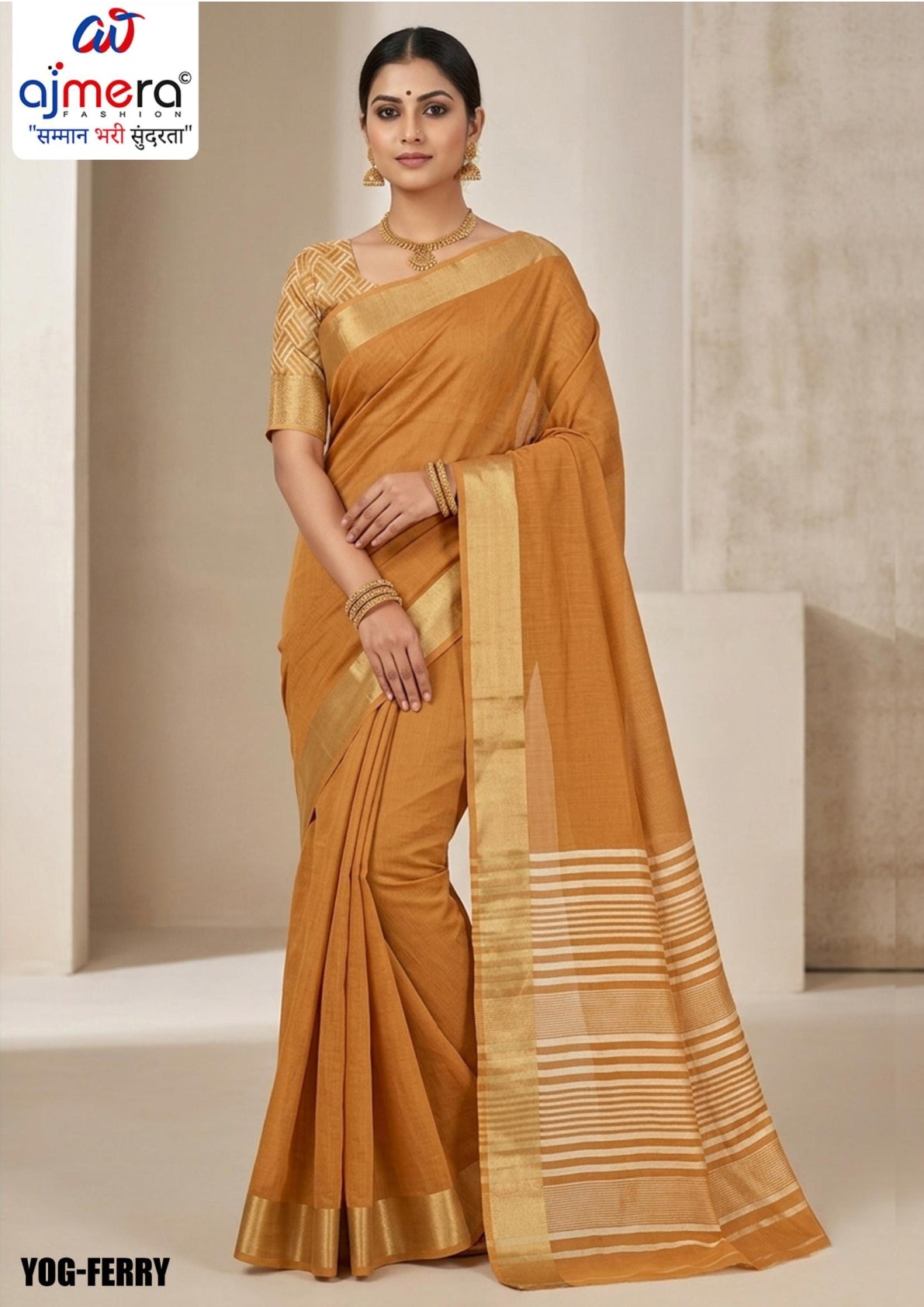 Fashionable Rapier Silk Matching Saree With Blouse Piece | YOG-FERRY