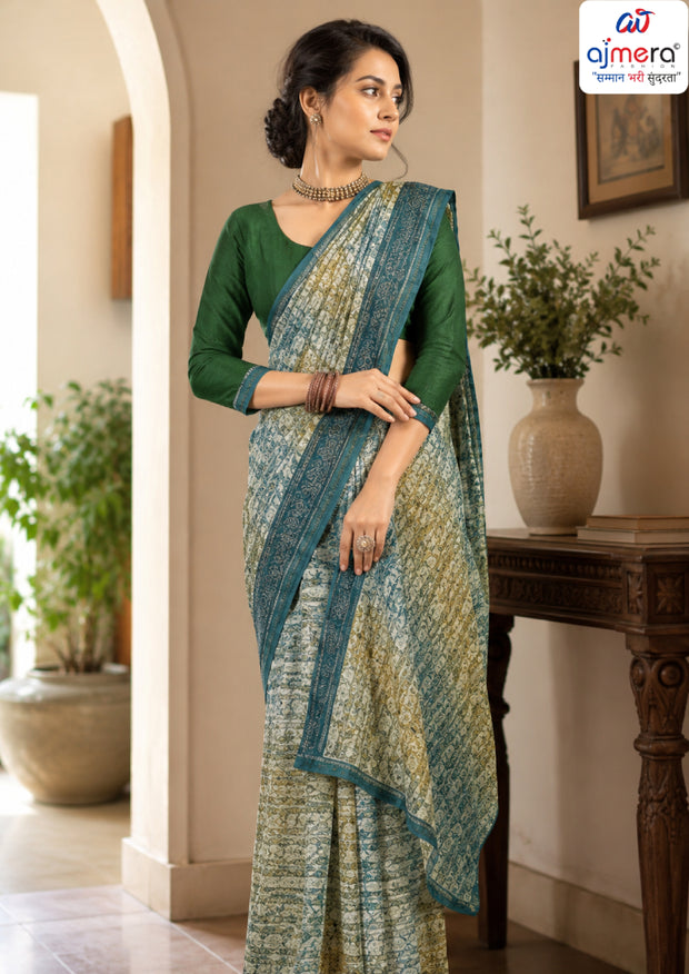 Beautiful Printed Saree with Blouse Piece for Cultural Celebrations | SGR-ANUPAMA