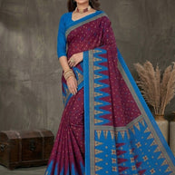 Premium Cotton Saree with Blouse Piece for Premium Ethnic and Traditional Wear | TLS-CHITRALEKHA WITH BP