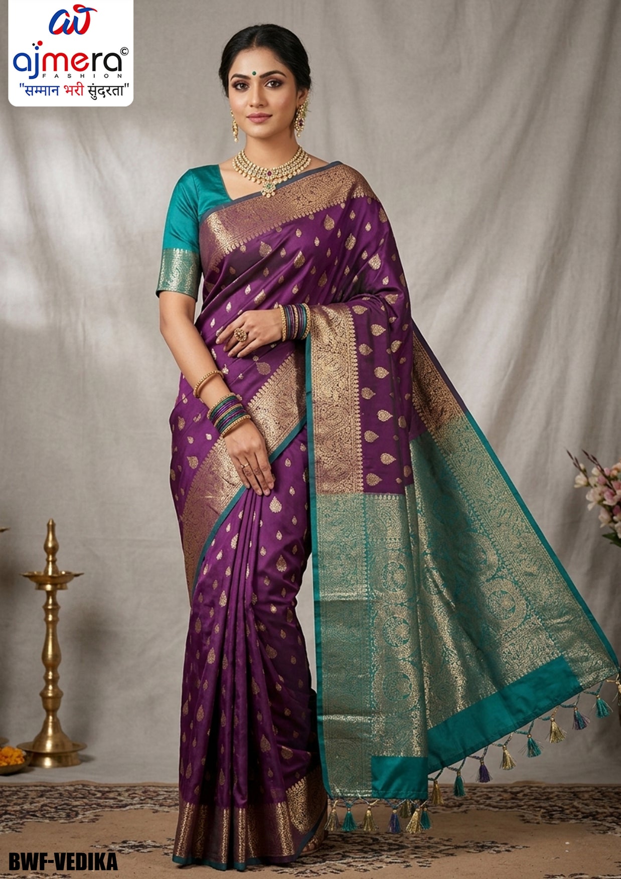 Designer Rapier Silk Matching Saree With Blouse Piece | BWF-VEDIKA