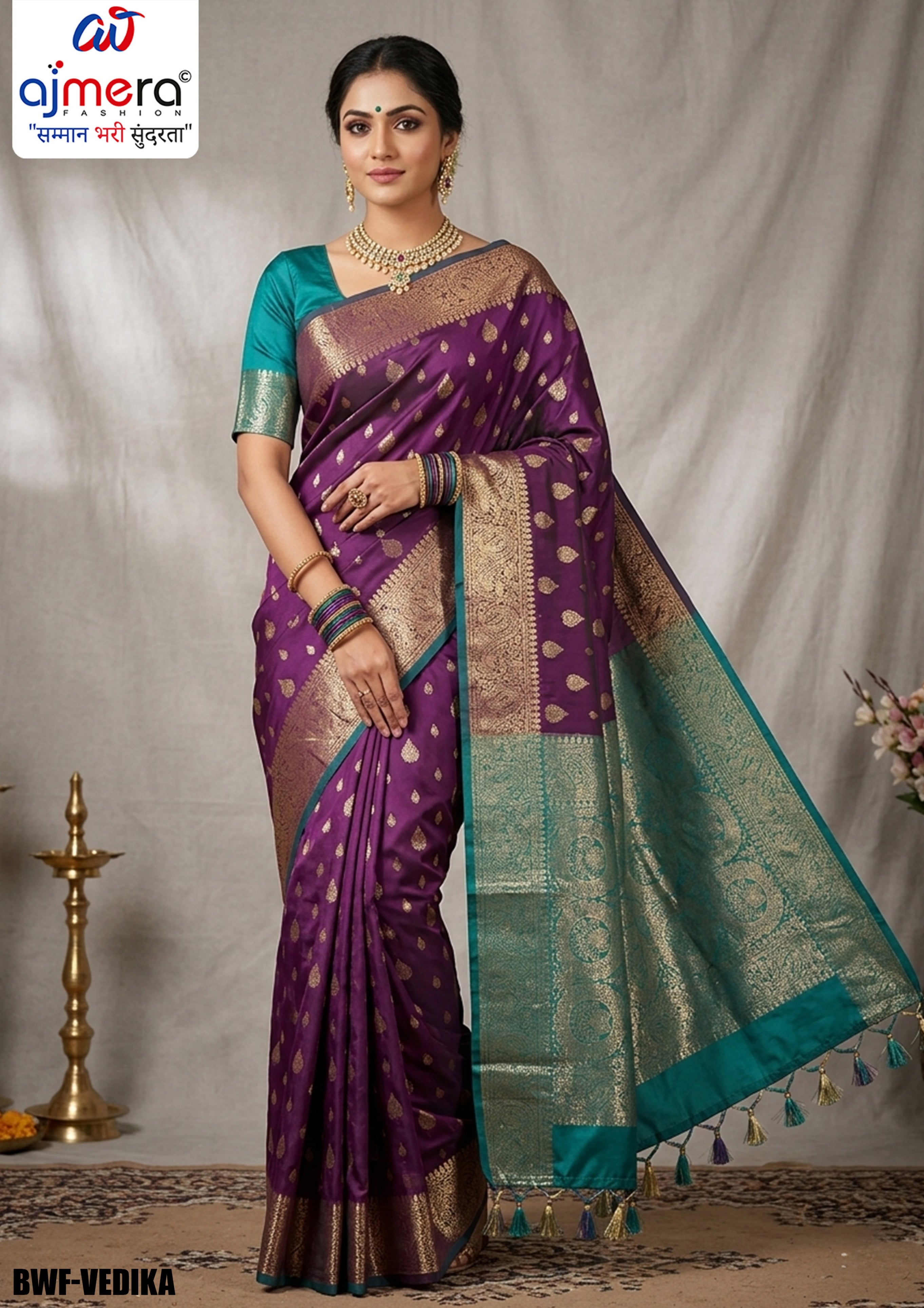 Designer Rapier Silk Matching Saree With Blouse Piece | BWF-VEDIKA