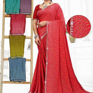 Elegant Printed Saree with Designer Blouse Piece for Festive Wear  | SSR-SATYALAXMI