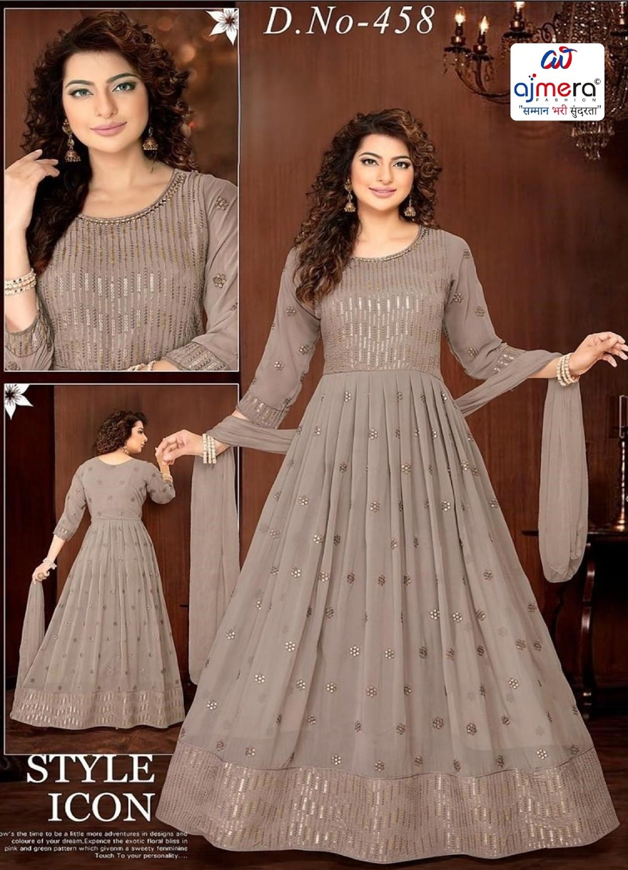 Designer Georgette Gown for Women | Gown Wholesale Online | OSC-458