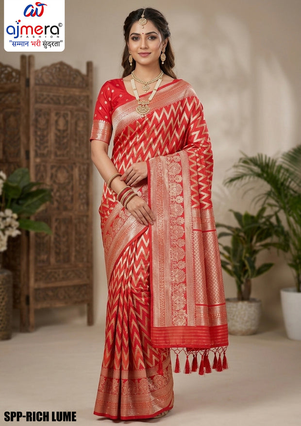 Party Elegance Jacquard Silk Saree With Blouse Piece | SPP-RICH LUME