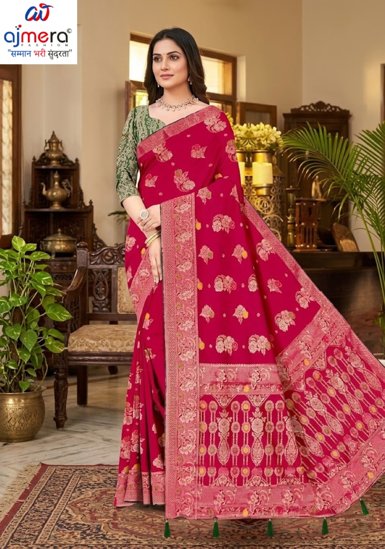 Traditional Craft Jacquard Silk Saree With Blouse Piece | DNA-TULSI SILK