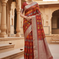 Luxury Rapier Silk Matching Saree With Blouse Piece | RKI-186