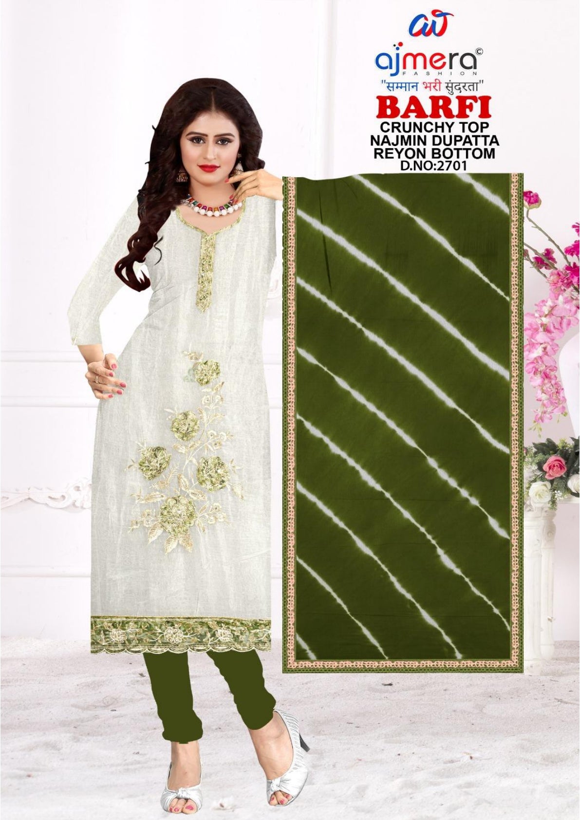 Premium Crunchy Unstitched Suit Set | KVF-BARFI