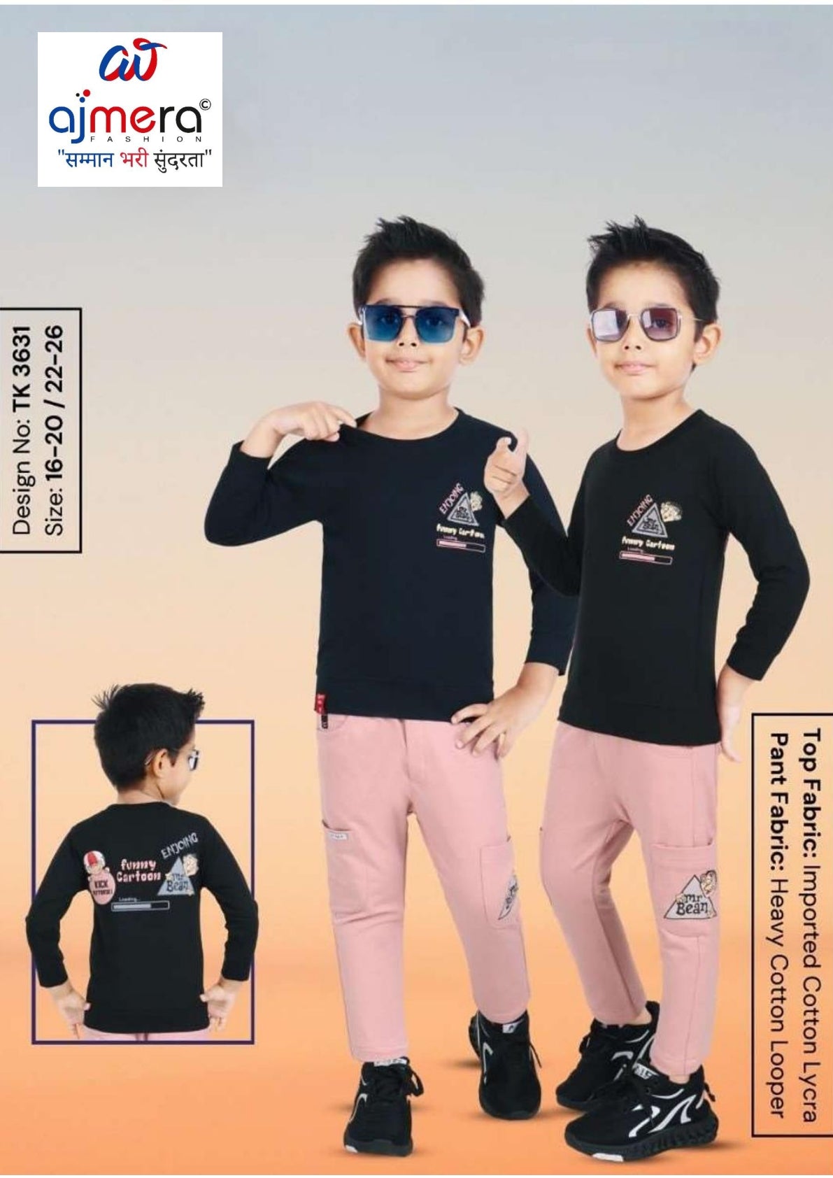 Boys T-Shirt & Pant Set Wholesale in Surat | TBA-FS3631-1