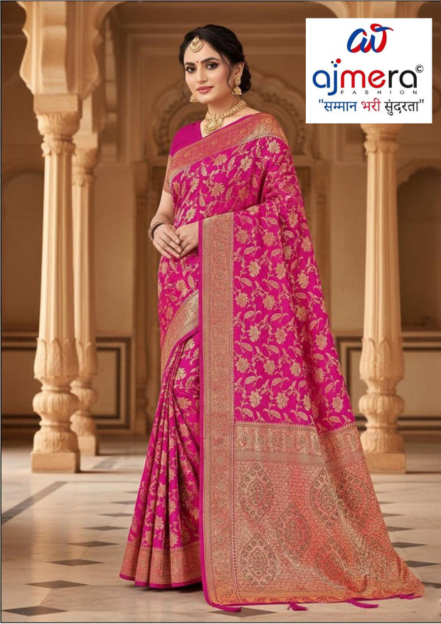 Elegant Jacquard Silk Saree with Designer Blouse Piece for Festive Elegance | MTE-25107