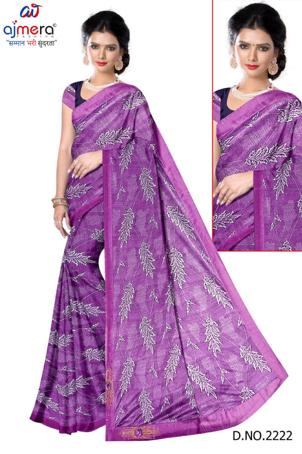 Lycra Dyed Matching Saree Supplier with Blouse Piece for Premium Ethnic and Traditional Wear | ATF-SUPRIYA