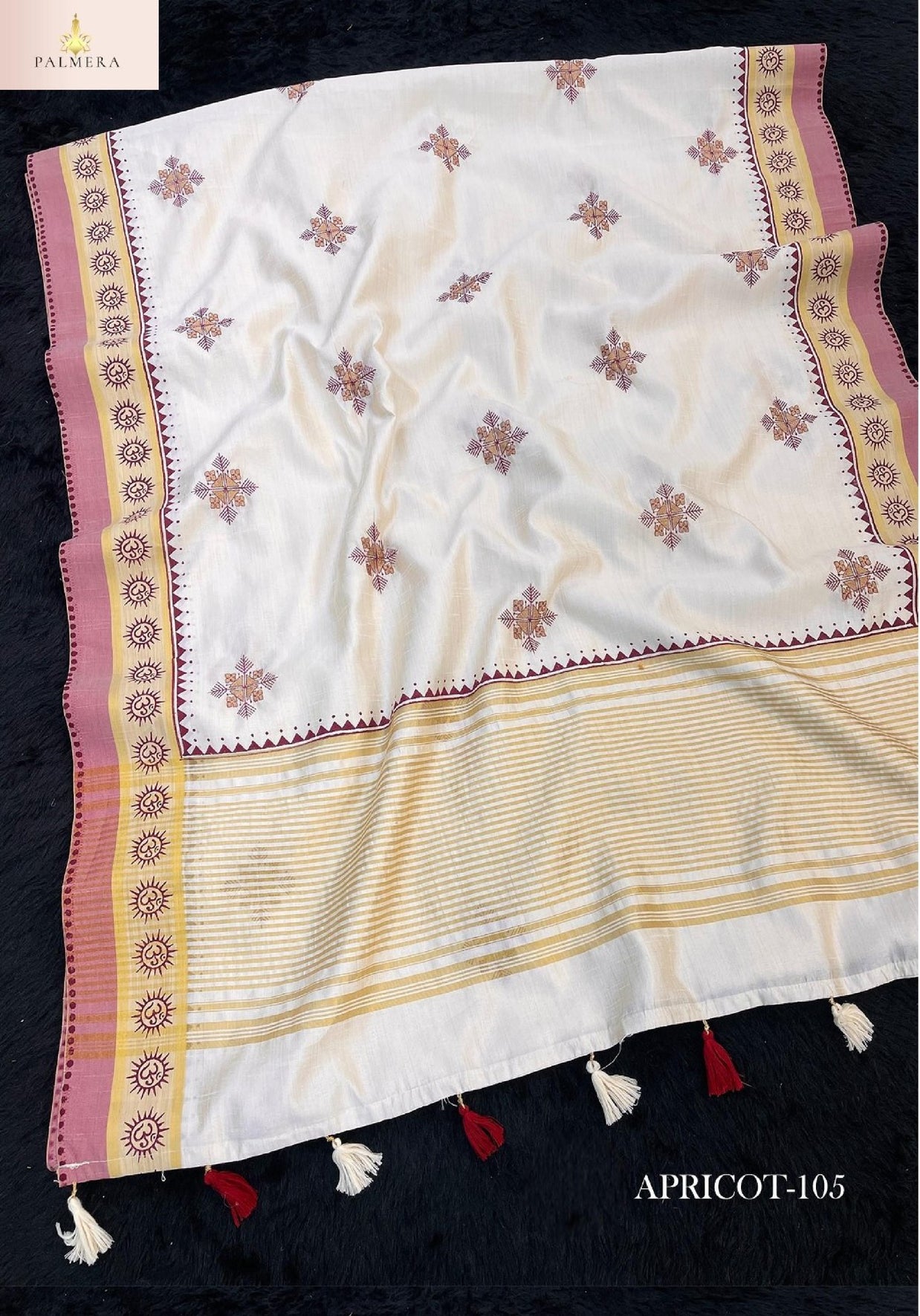 Apricot Doby Saree with Blouse for Premium Ethnic Occasion Wear | ALL-APRICOT-105