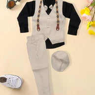 Wholesale Boys Party Wear Pant Shirt Koti Set | JDW-C1-BLACK