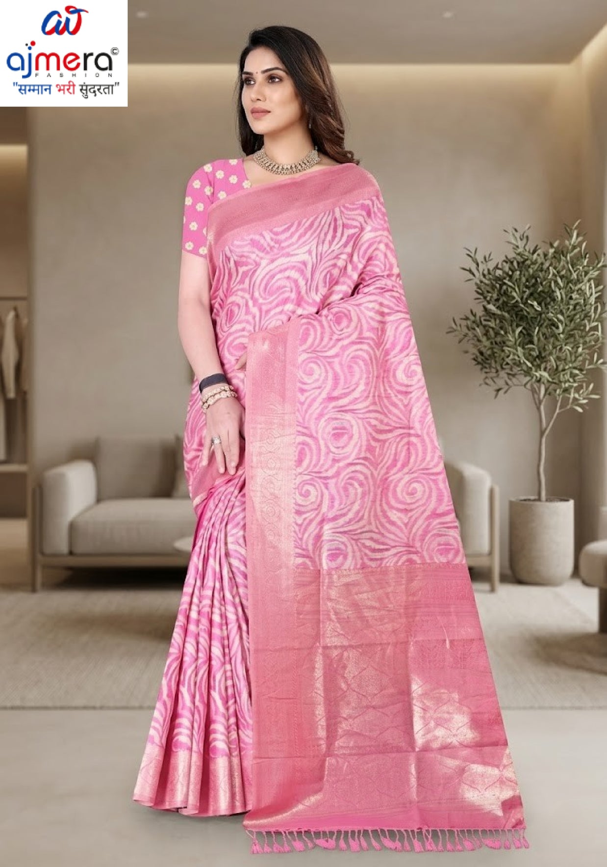 Elegant Jacquard Silk Saree With Blouse Piece | TUL-AASTHA ANU COTTON