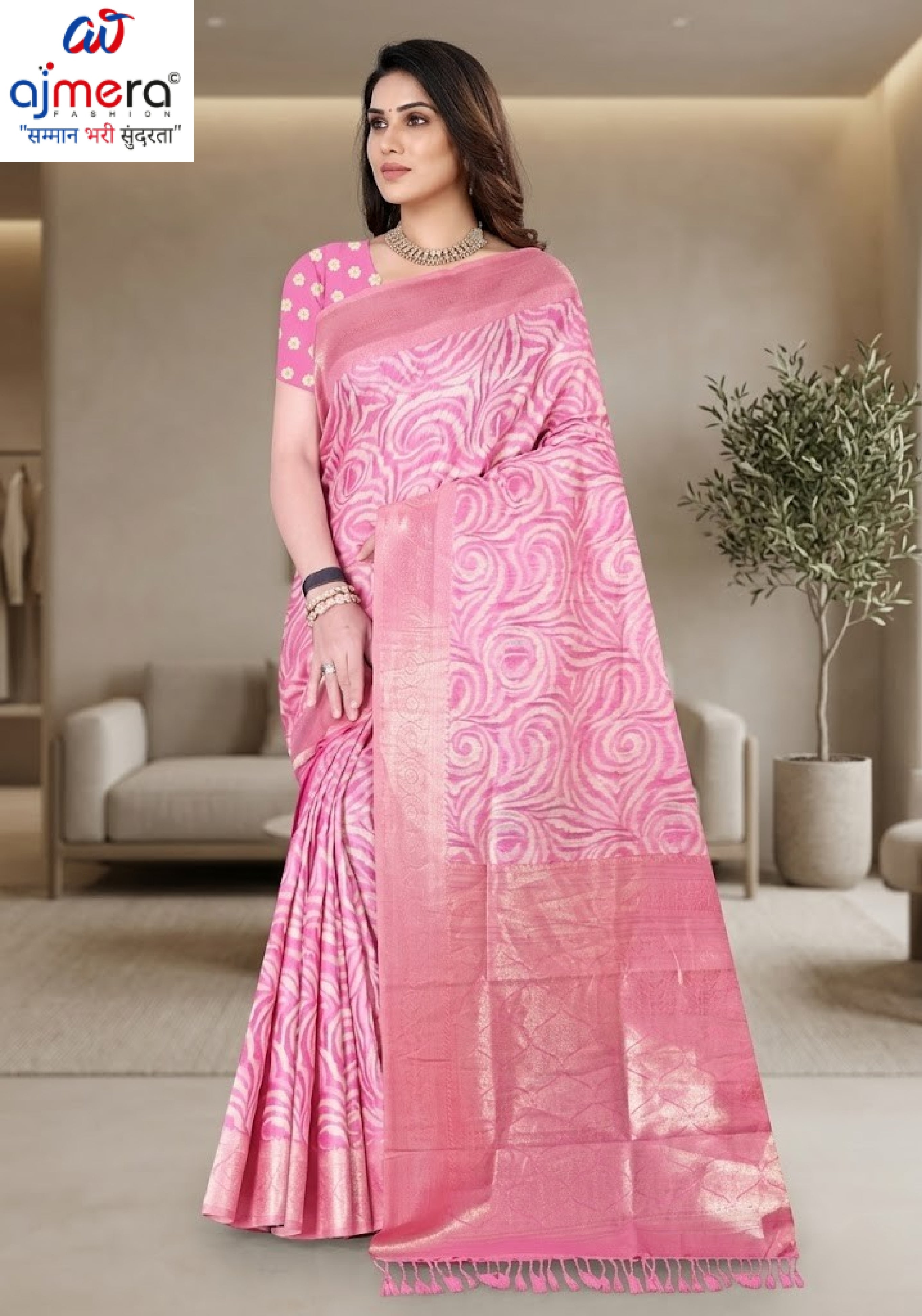 Elegant Jacquard Silk Saree With Blouse Piece | TUL-AASTHA ANU COTTON