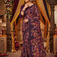 Classic Printed Saree with Blouse Piece for Timeless Traditional Style  | GLC-FULL DEMOND