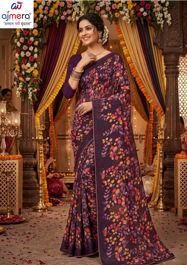 Classic Printed Saree with Blouse Piece for Timeless Traditional Style  | GLC-FULL DEMOND