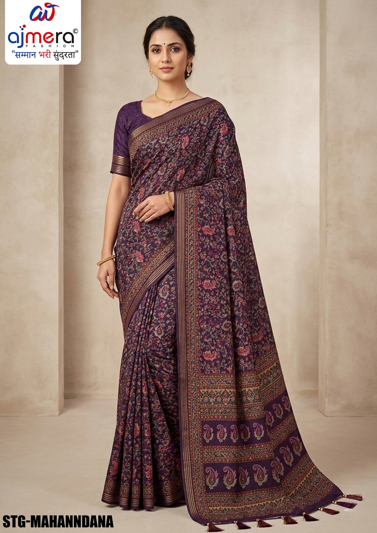 Silk Digital Printed Saree with Blouse Piece for Premium Ethnic and Traditional Wear | STG-MAHANDANA