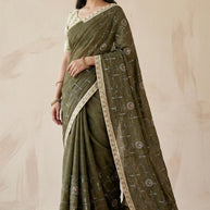 Apricot Khadi Saree with Blouse for Premium Ethnic and Designer Wear | ALL-APRICOT-458