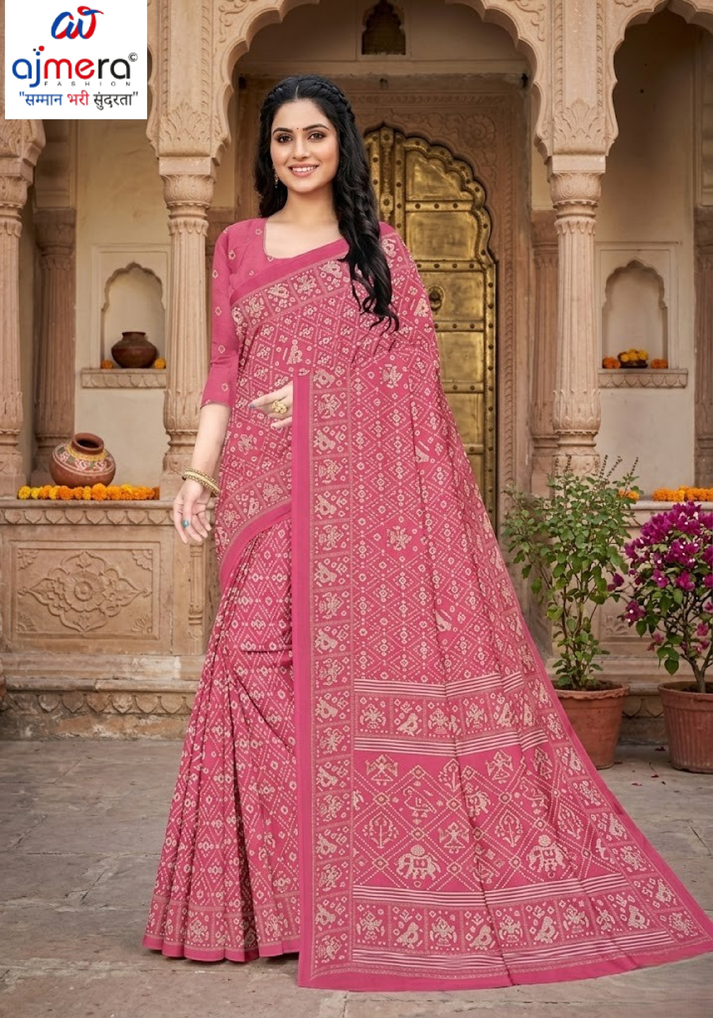 Classic Printed Saree with Blouse Piece for Timeless Traditional Style | PUS-DREAM GIRL-600