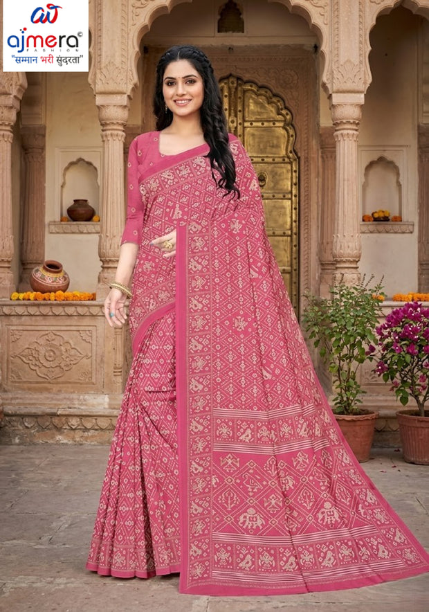 Classic Printed Saree with Blouse Piece for Timeless Traditional Style | PUS-DREAM GIRL-600