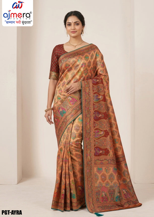 Premium Border Jacquard Silk Saree With Blouse Piece | PGT-AYRA