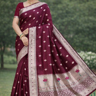 Jacquard Rapier Silk Matching Saree With Blouse Piece | DS-PAITHANI SILK