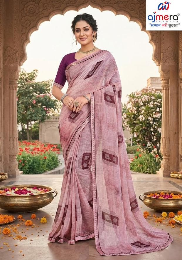 Contemporary Printed Saree with Blouse Piece for Premium Wear  | PRM-PARAS