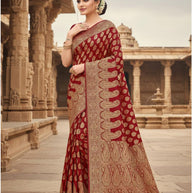 Premium Jacquard Silk Saree with Matching Blouse Piece for Ethnic Celebrations | MTE-25106