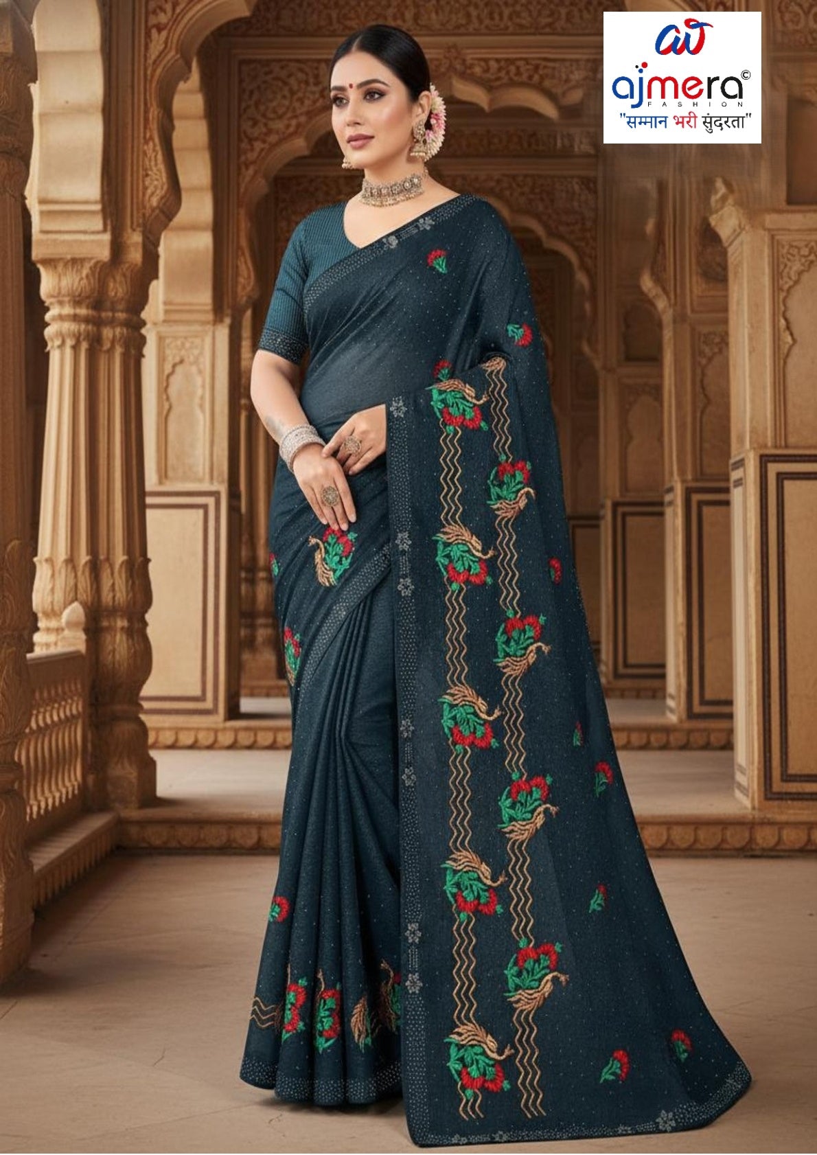 Direct Saree Manufacturer with Blouse Piece for Premium Ethnic and Traditional Wear | VKM-GABBAR