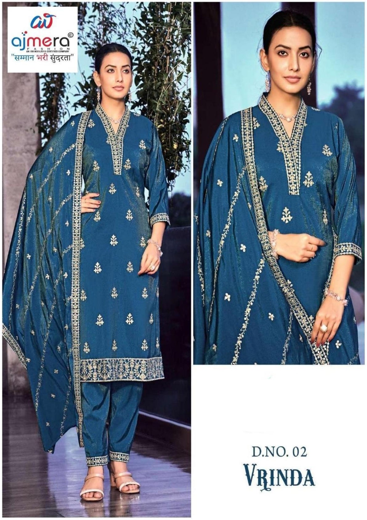 Designer Top Pant Dupatta Set for Women | TNC-VRINDA