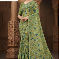 Chic Printed Saree with Blouse Piece for Sophisticated Ethnic Style | GLC-MANJU