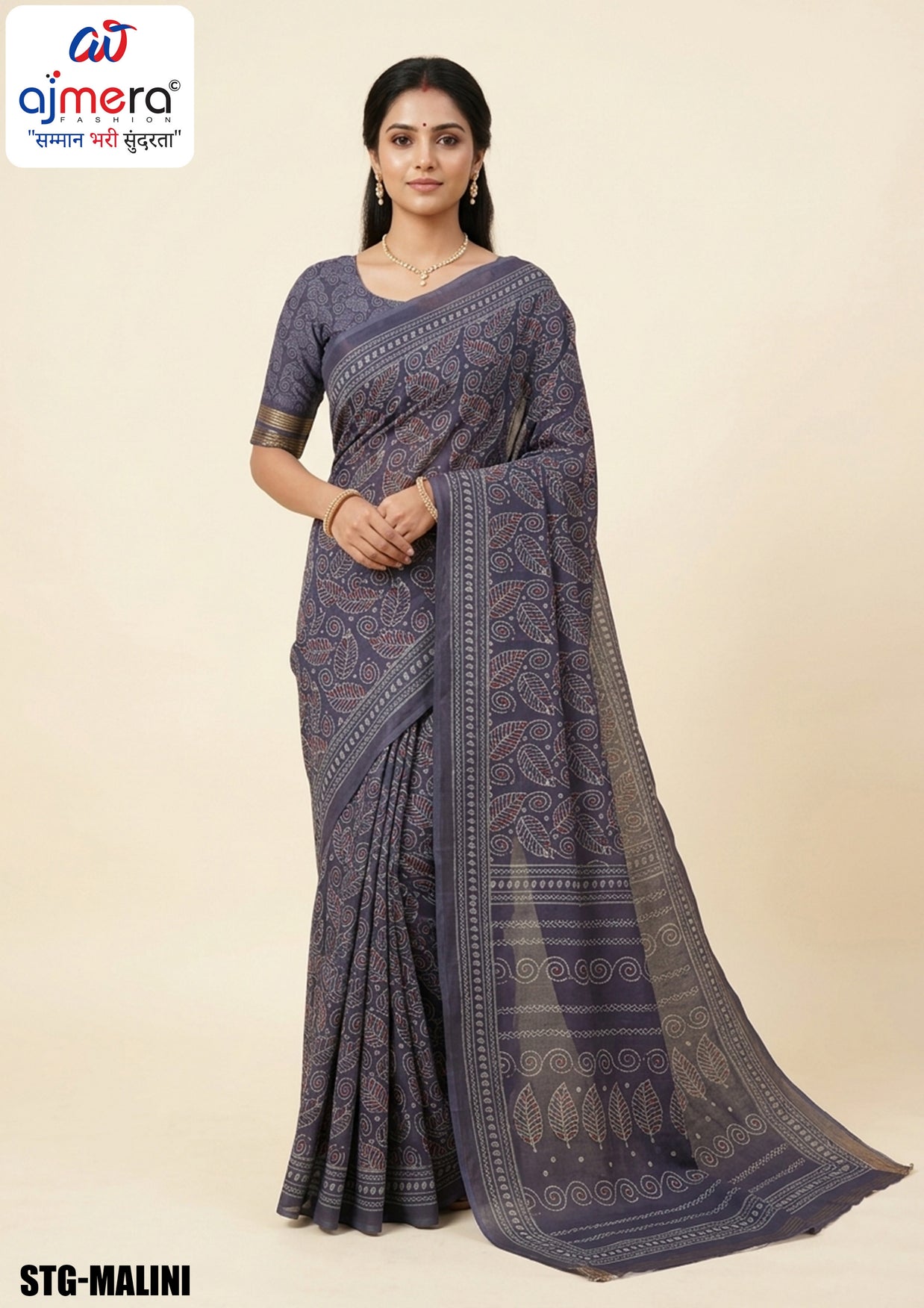 Digital Printed Saree with Blouse Piece for Premium Ethnic and Traditional Wear | STG-MALINI