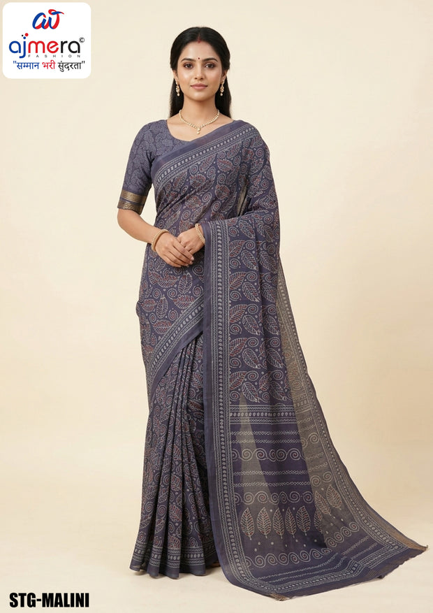 Digital Printed Saree with Blouse Piece for Premium Ethnic and Traditional Wear | STG-MALINI