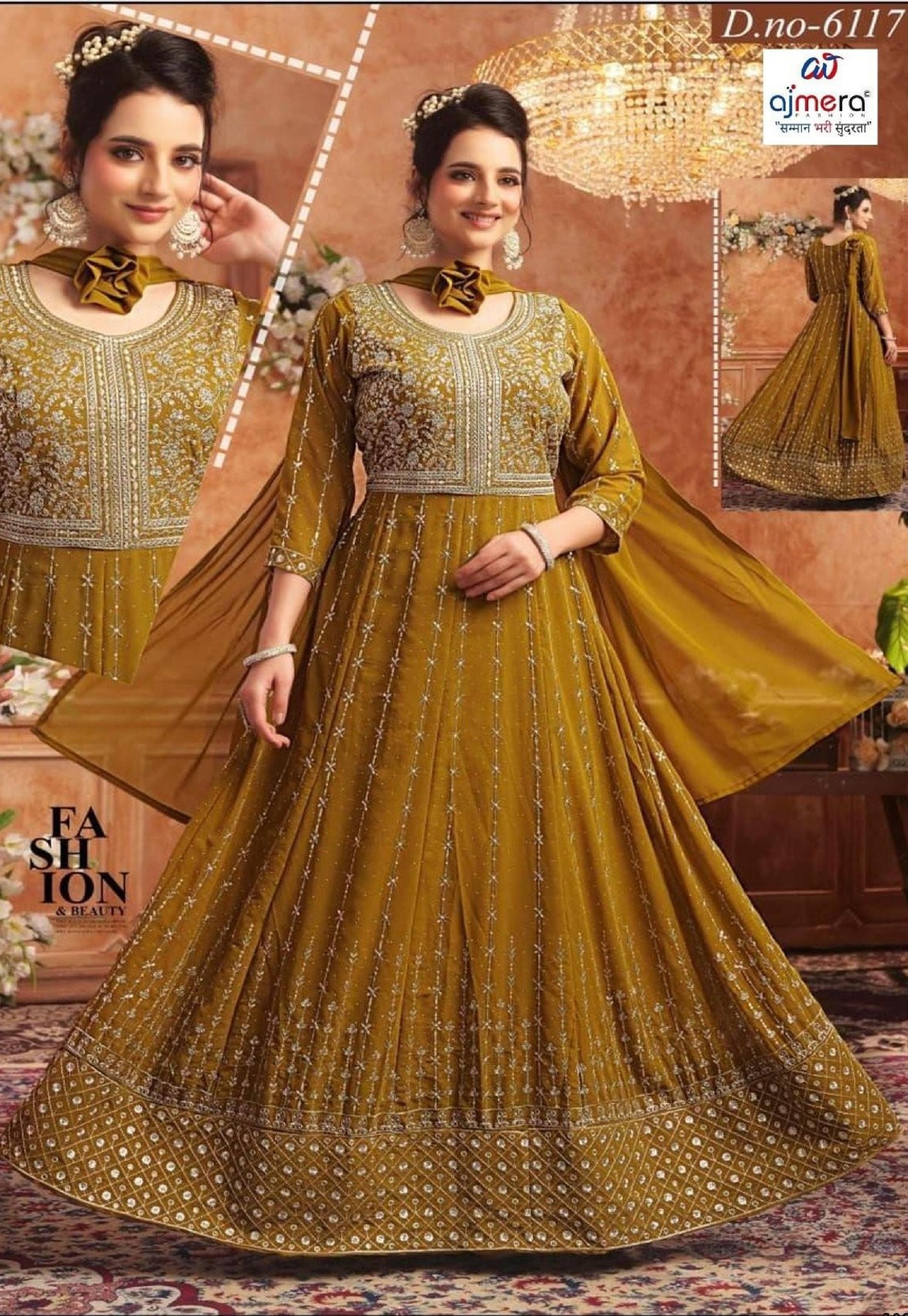 Elegant Silk Designer Party Wear Gown for Women | SHP-6117