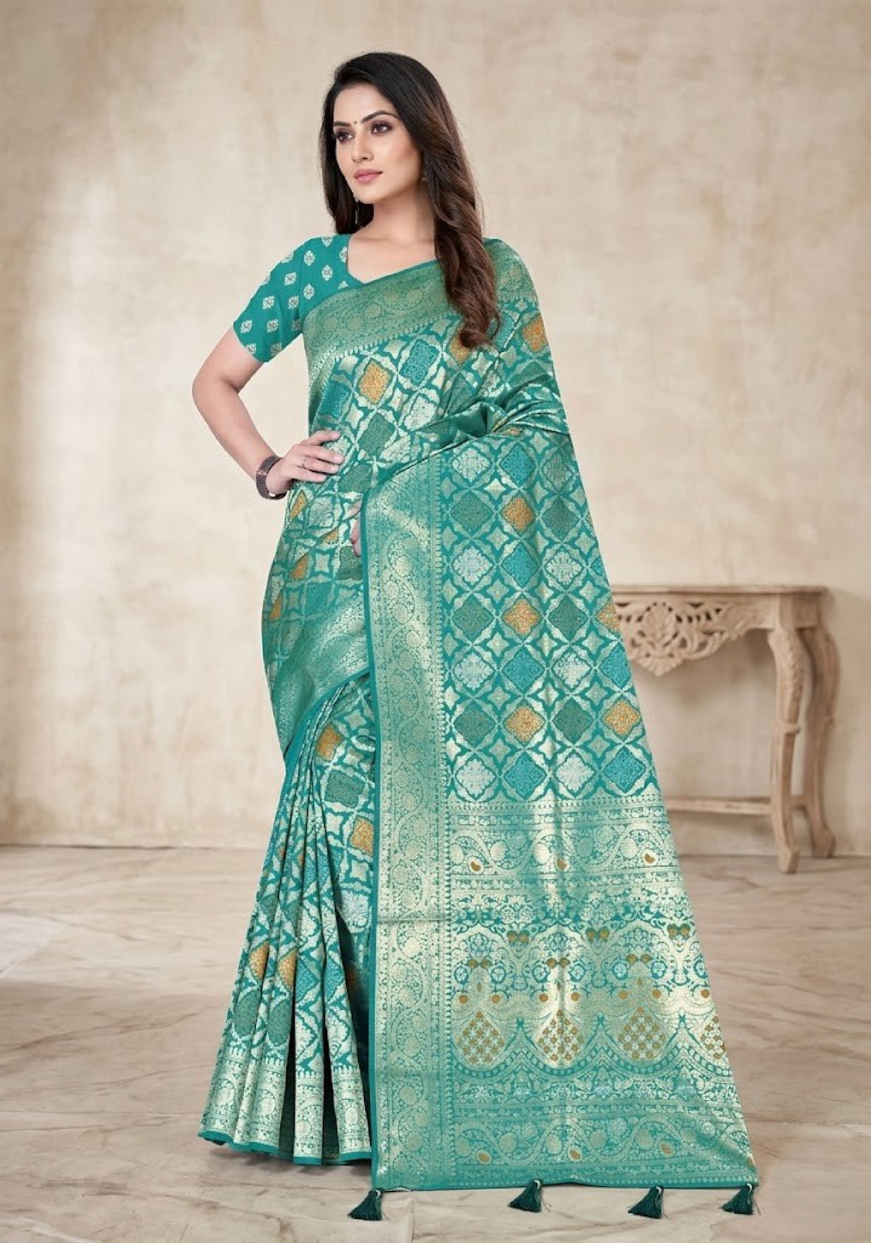 Elegant Jacquard Silk Saree with Designer Blouse Piece for Festive Elegance | TUL-PREM PAKHI SILK VOL-03