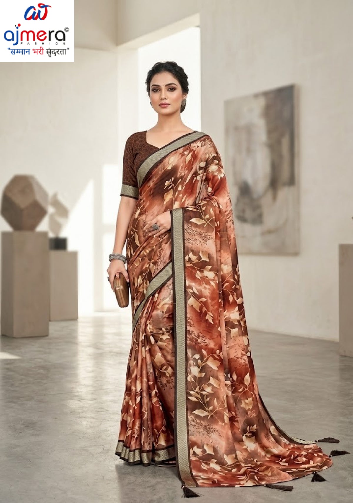 Fashionable Printed Saree with Blouse Piece for Festive Collection | RDD-REKHA