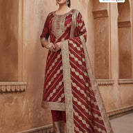 Designer Kurti Pant Dupatta Set for Women | PP-MANBHAVAN