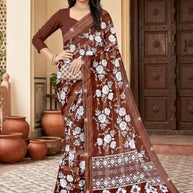 Exclusive Printed Saree with Blouse Piece for Elegant Ethnic Look  | CAS-FRESH FLOWER